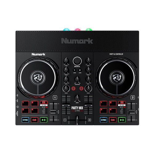 Numark DJ Controller ลําโพงในตัวอุปกรณ์ Serato Lite รวมสตรีมมิ่งไฟ LED อินเทอร์เฟซเสียงแบบพกพา...
