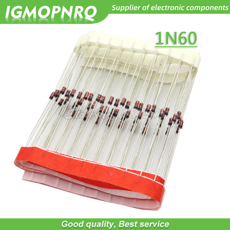 100 ชิ้น/ล็อต.1N60P 1N60 DIP SCHOTTKY DIODE 45V Germanium Diode,TV วิทยุ FM การตรวจจับใหม่เดิม