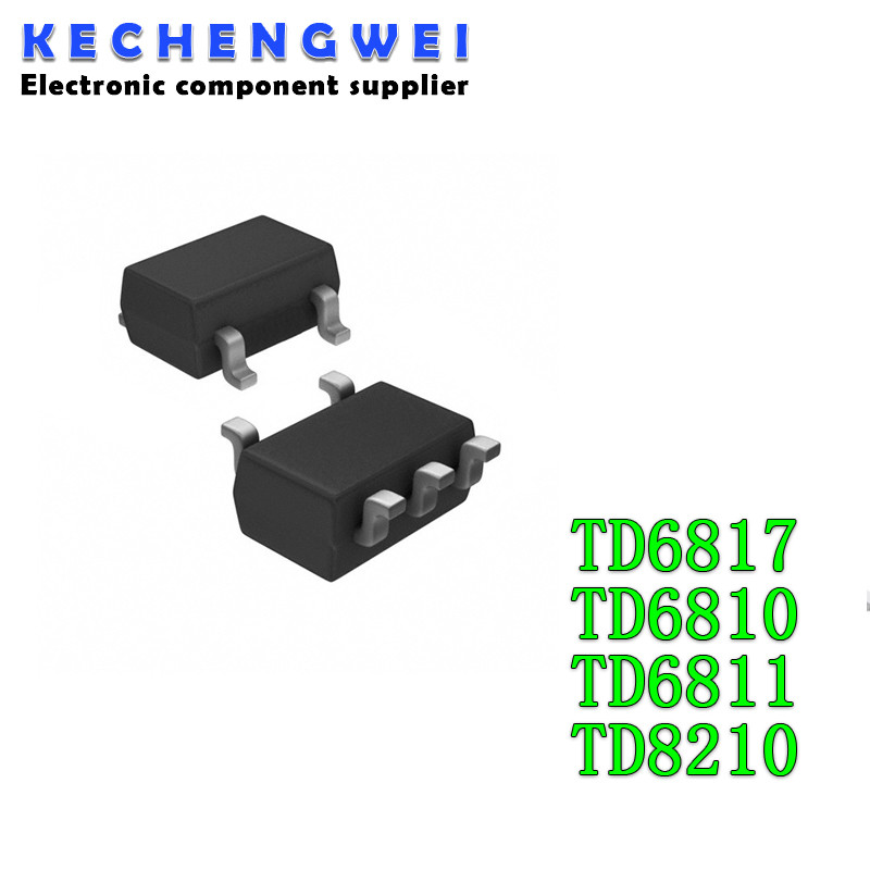 10pcs TD6817 TD6810 TD6811 TD8210 1.5MHz 2A Synchronous Step-Down Regulator Dropout SOT-23-5pin