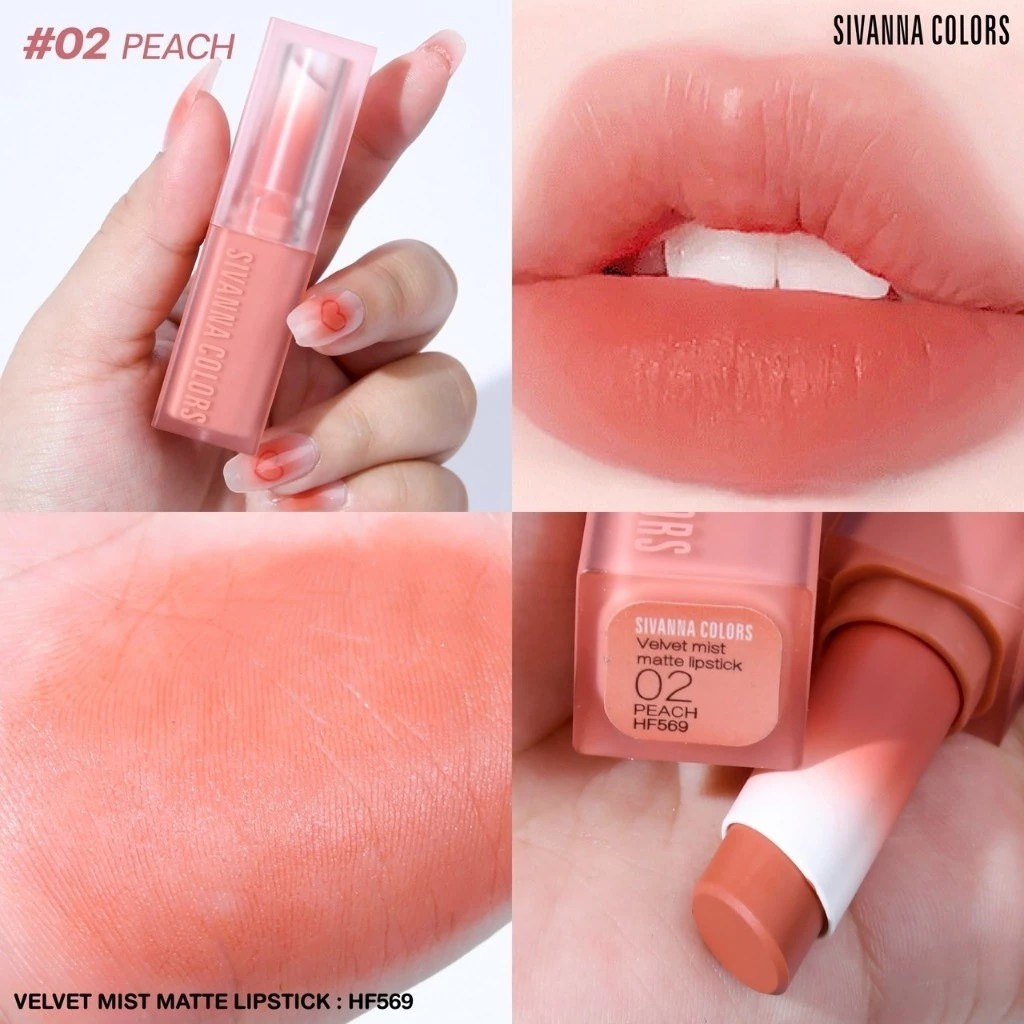 HOT🔥HF569 Sivanna Colors Velvet Mist Matte Lipstick ซีเวนน่า คัลเลอร์ส เวลเวท มิสต์ แมทท์ ลิปสติก 3.
