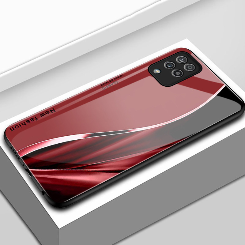 เคสสำหรับ Samsung A12 4G A12 5G M12 F12 เคสโทรศัพท์เส้นเปลือกแก้วกันกระแทก