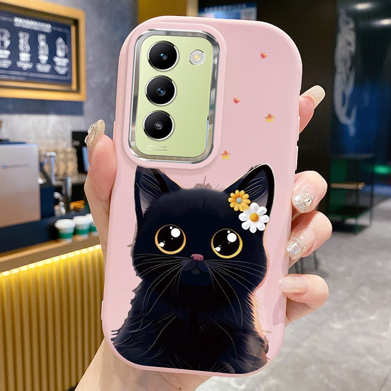 เคสสำหรับ VIVO Y100 5G เคสโทรศัพท์แมวน่ารักกันกระแทกกลมและอ้วน ราคา ถูกที่สุด ดีลบีเคเค