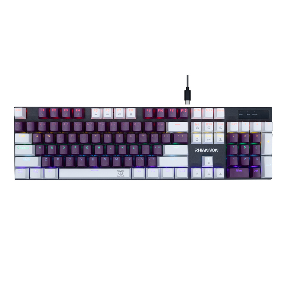 KEYBOARD (คีย์บอร์ด) NUBWO X62 RHIANNON (PURPLE-WHITE) (BLUE SWITCH - MINI RGB - EN/TH) (