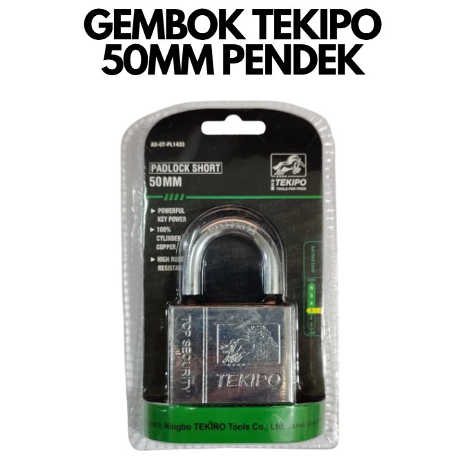 TEKIPO กุญแจประตูบ้านโกดังประตูรั้วเหล็ก 50 มม. กุญแจคอสั้น 50 มม. 50S Anti-Theft Anti-Rust กันสนิมส