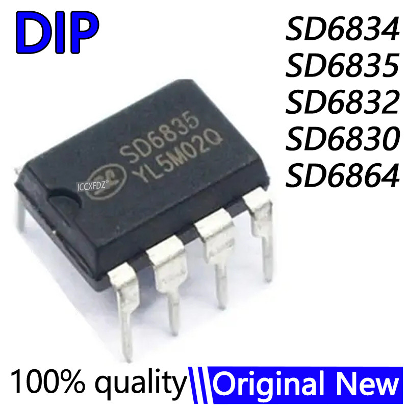 (10 ชิ้น) SD6834 DIP-8 SD6834 DIP SD6835 SD6832 SD6830 SD6864 ชิ้นส่วนเดิมอะแดปเตอร์ IC DIP8 LCD Pow