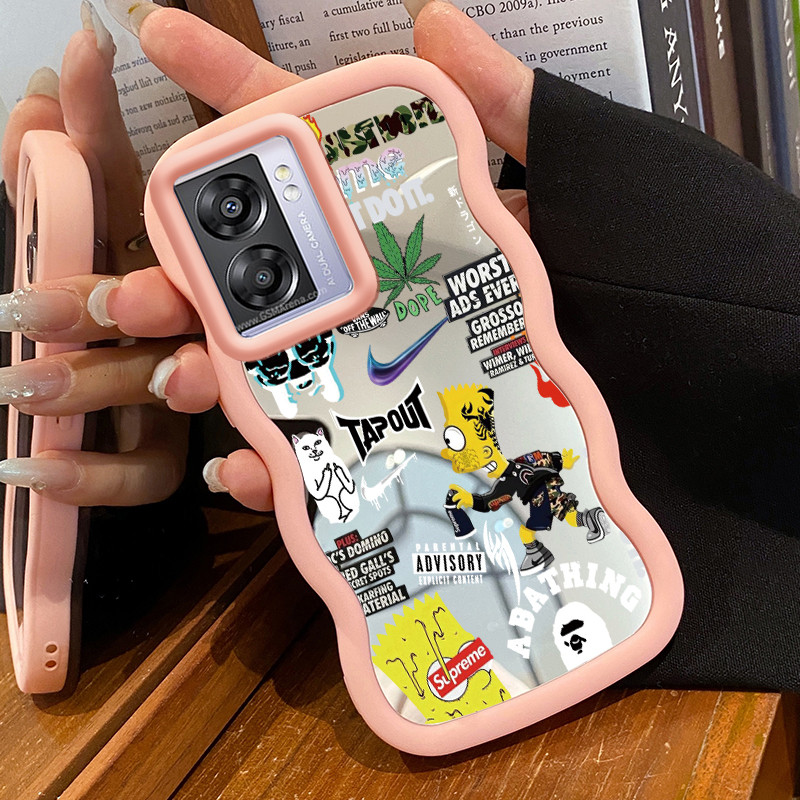 HPเคสโทรศัพท์สําหรับOPPO A57 2022 A77 2022 A57s A57e A77sกรณีผู้ชายStreetเสื้อผ้าMacaron Softcaseซิล