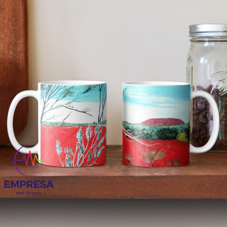 Motif แก้วน้ําจากแก้วกาแฟเซรามิค Uluru ระยะทาง