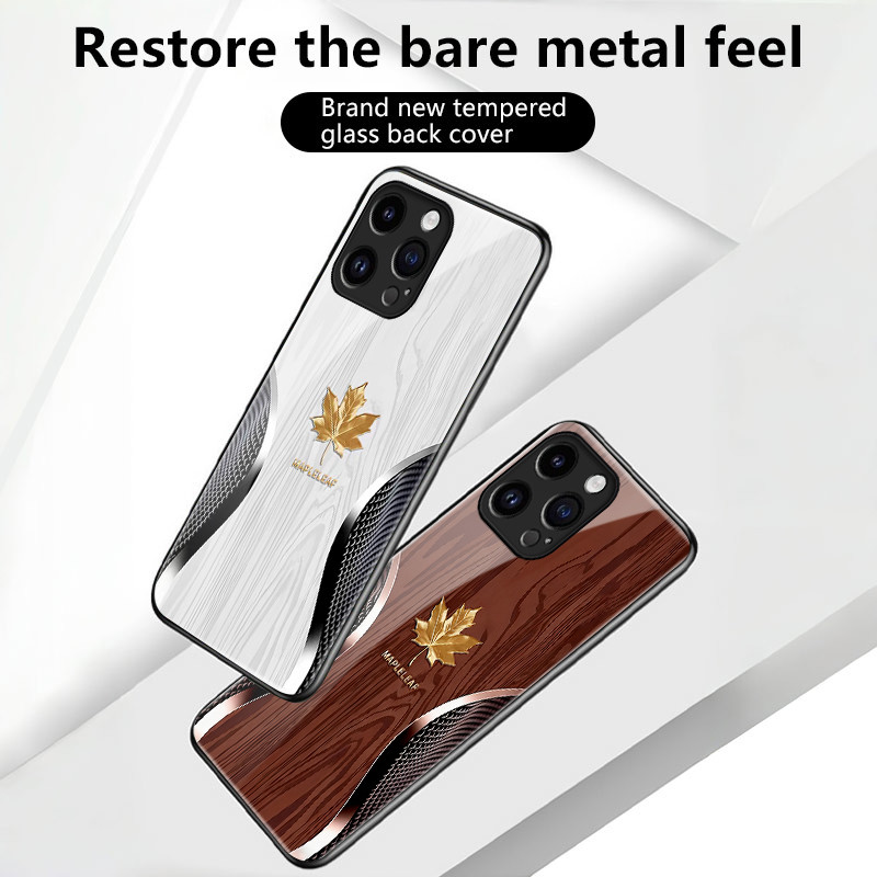 เคสสำหรับ OPPO Reno 5 5G Reno 5G 5G Find X3 Lite เคสโทรศัพท์ใบเมเปิ้ลนำโชคเปลือกแก้วกันกระแทก - รูปที่ 2