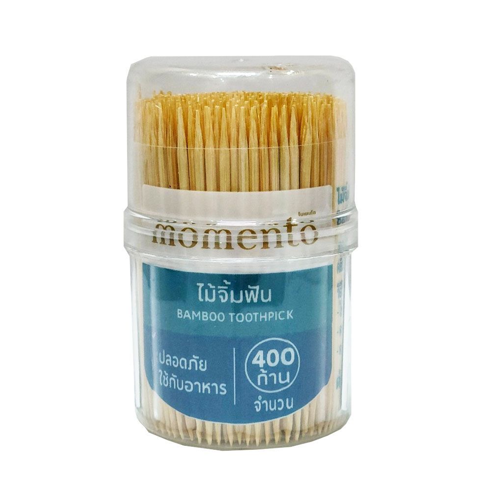 โมเมนโต ไม้จิ้มฟัน กระปุก 2ปลาย 400 ก้าน