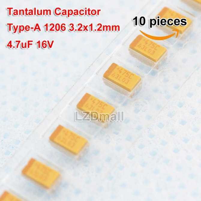 10pcs Tantalum Capacitor 475 16V 4.7UF SMD Capacitance 16V4.7UF ตัวเก็บประจุ 4.7UF16V A-Type 1206 32