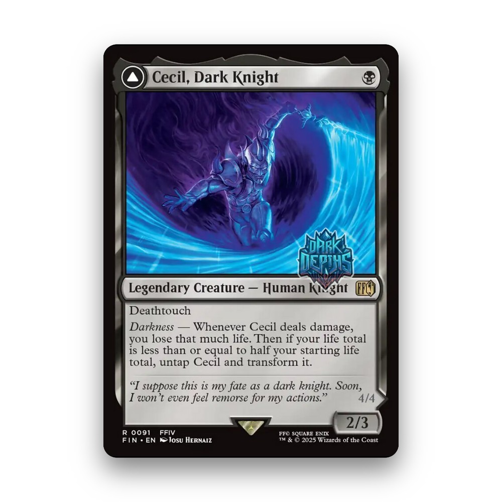 [MTG] Cecil, Dark Knight // Cecil, Redeemed Paladin (#91) [FIN] [BLACK] [RARE] | Magic the Gathering