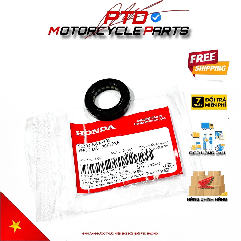 HONDA ซีลน้ํามัน 20x32x6 รถทั่วไปหลายรุ่น _91203KWN901