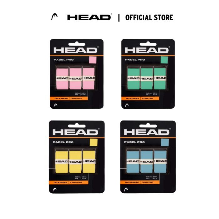HEAD Padel Pro Overgrip 3 ชิ้น 285111 - Grip Padel สําหรับ Optimal Grip Comfort & Power