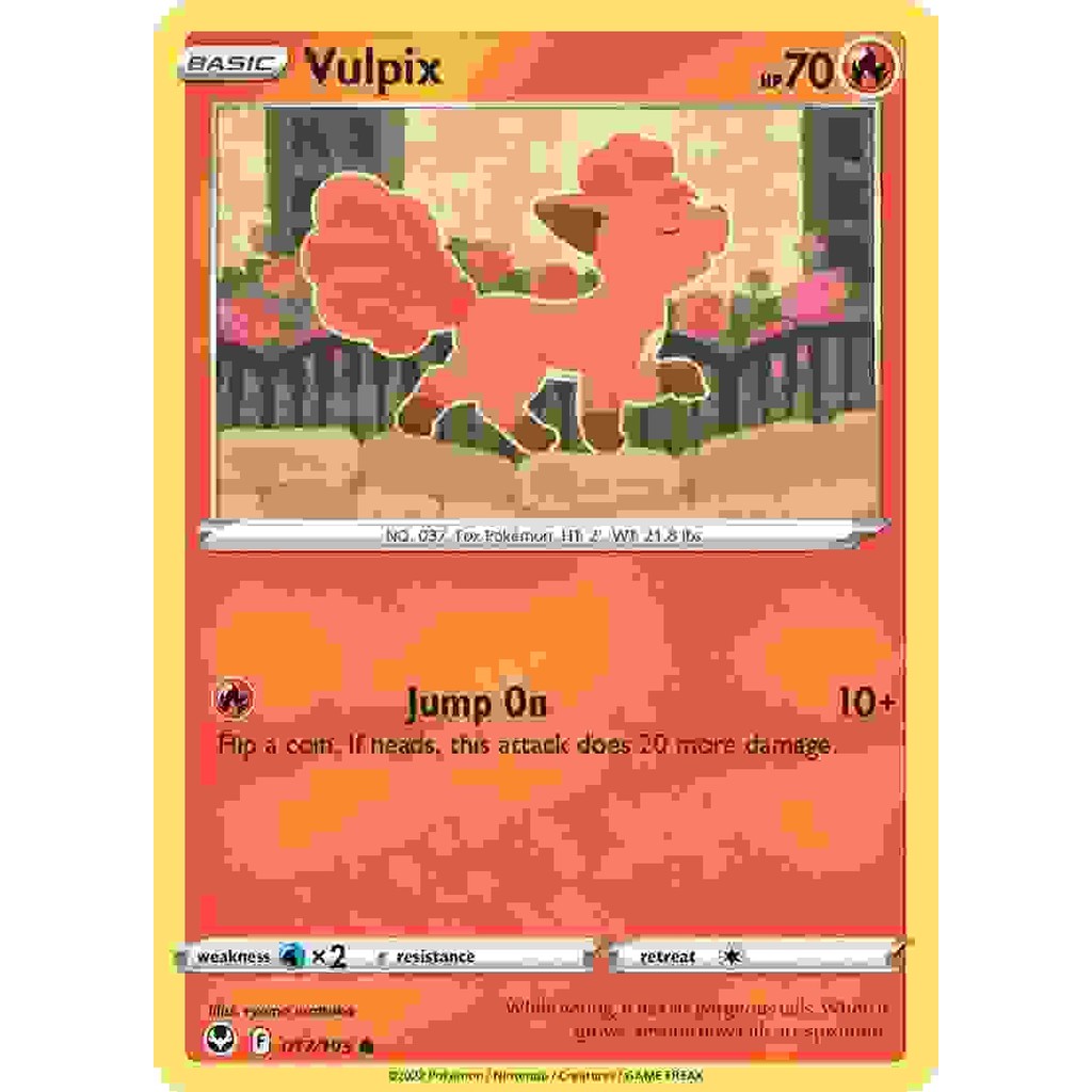 การ์ด Pokemon Vulpix - 017/195 - ทั่วไป