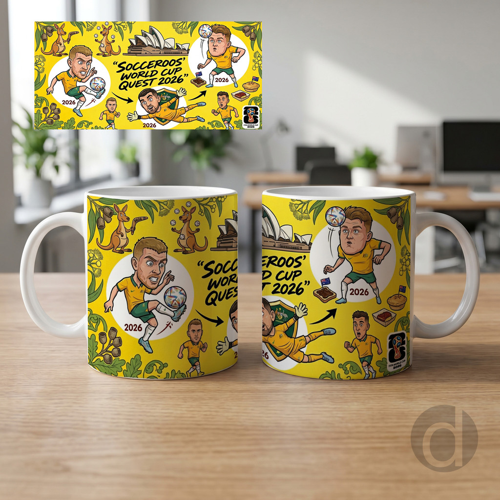 Australian World Cup V2 Football caricature Mug