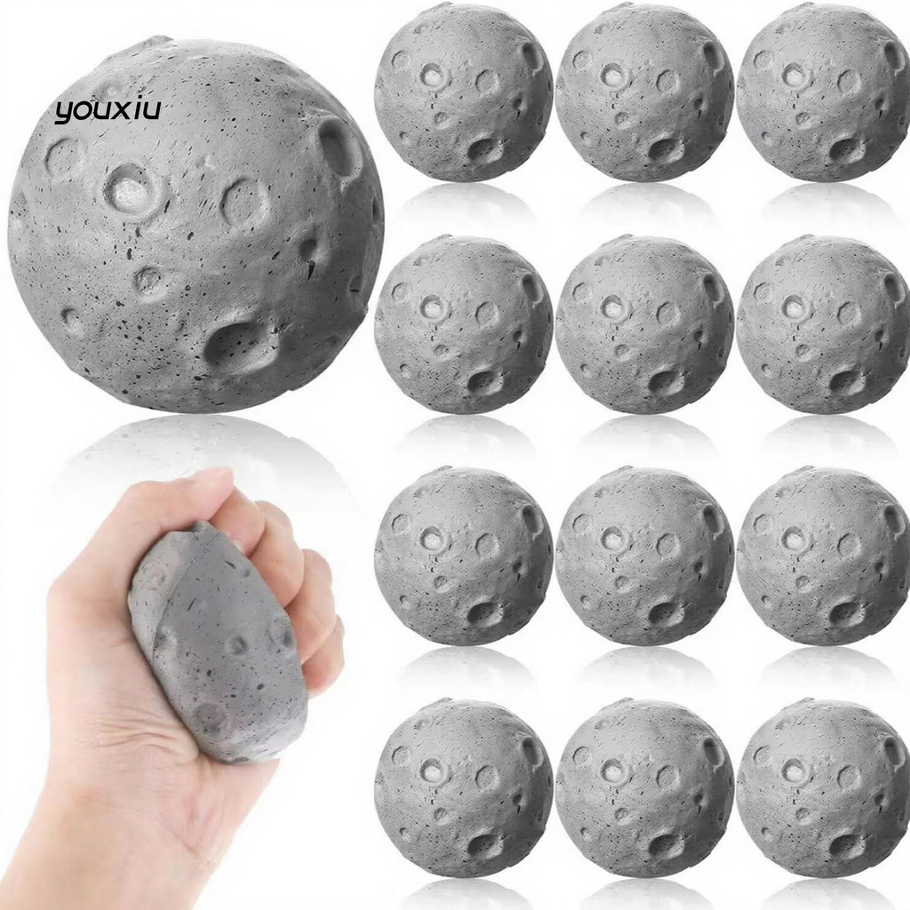 YOUX- โฟม Moon Stress Ball ความวิตกกังวลบรรเทา Moon Squeeze Ball Fidget ของเล่นแบบพกพาจําลอง Moon มื