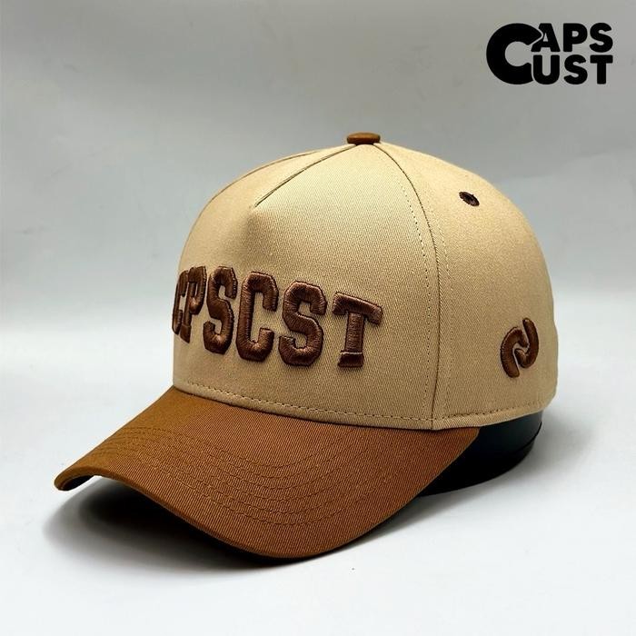 Caps - Caps - Capscust Combine Cream & Brown Baseball Caps