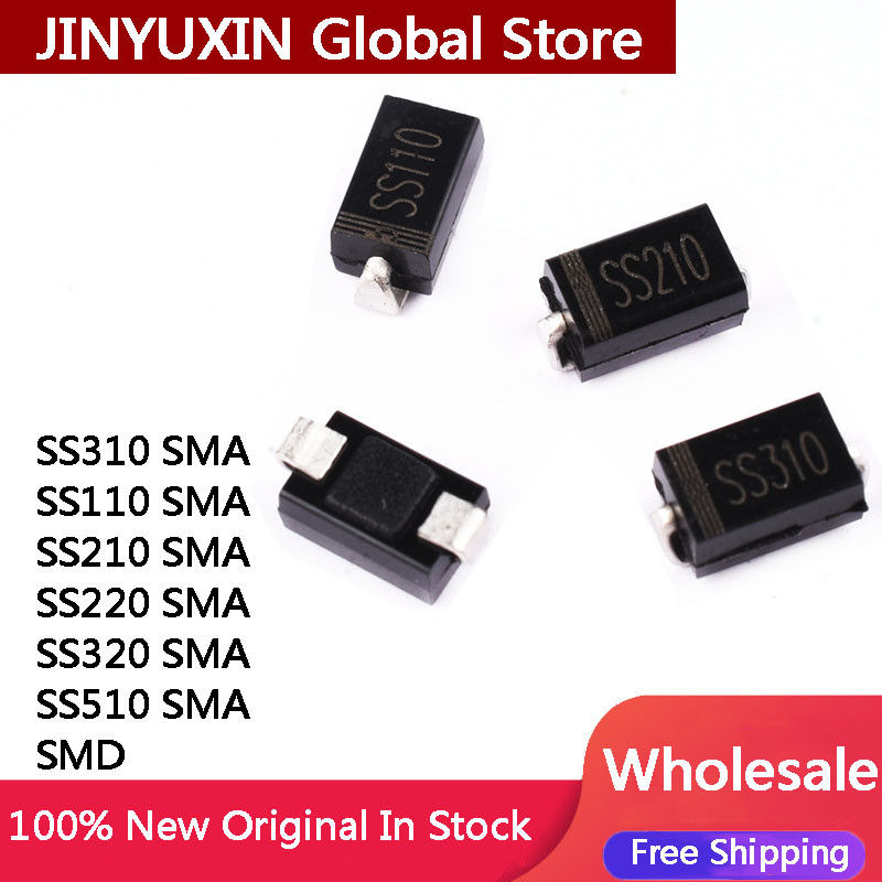 100PCS SS310 SMD SR310 SS110 SS210 SS220 SS320 SS520 SS14 SS16 SS24 SS26 SS34 SS36 SS54 SS56 SS510 S