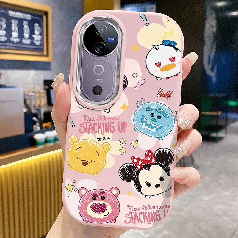 เคสสำหรับ VIVO V40 5G V40 Pro 5G เคสโทรศัพท์สัตว์น่ารักกันกระแทกกลมและอ้วน