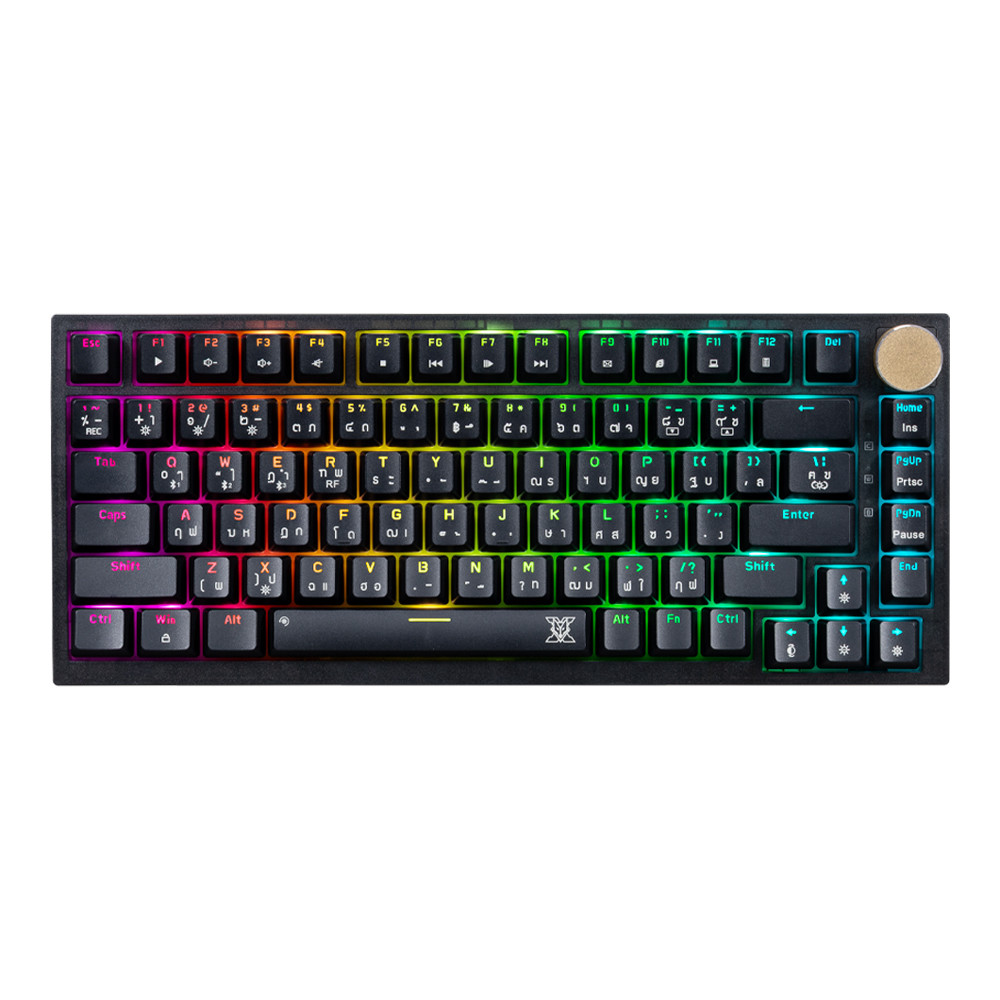 WIRELESS KEYBOARD (คีย์บอร์ดไร้สาย) NUBWO HADRIAN X34 (BLACK) (OUTEMU BLUE SWITCH - RGB LED - EN/TH)