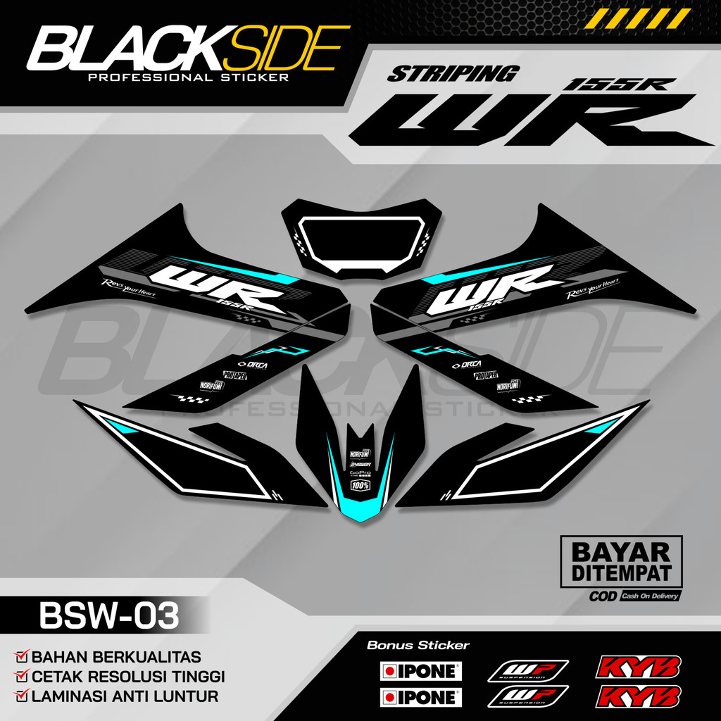 Yamaha WR 155 Striping - List of WR 155 - 03 valization sticker List