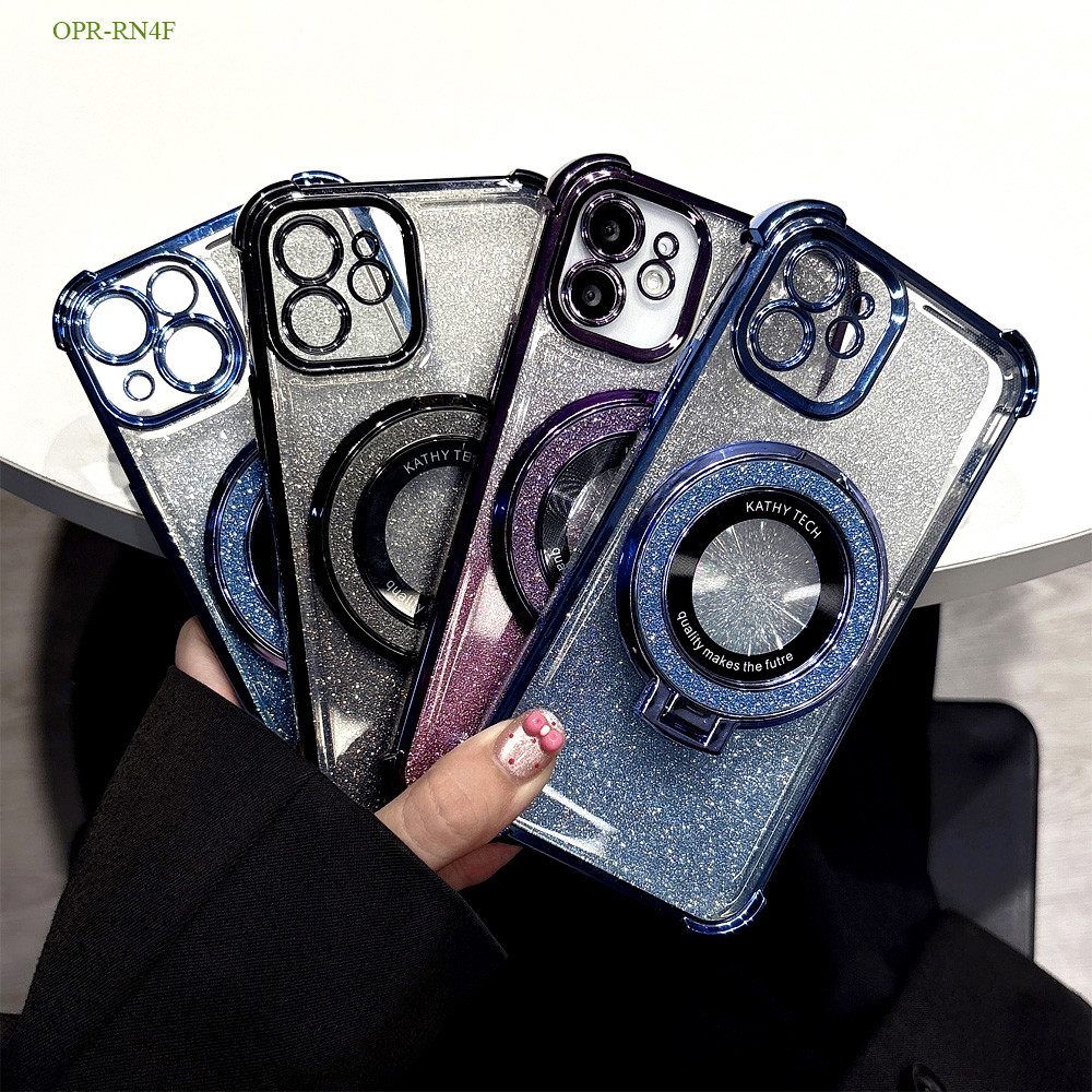 OPPO Reno 13F 5 4F F9 F11 F7 Pro 4G 5G Hp Casing Hp Bracket 4 มุม Anti-Shatter Transparent Case Kesi