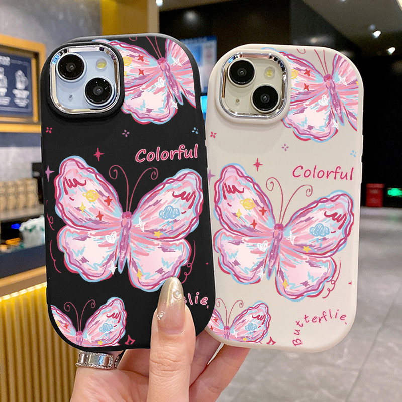 เคสสำหรับ Realme 8 5G 8s 5G Q3 Q3i V13 5G Narzo 30 5G เคสโทรศัพท์ผีเสื้อสีสันสดใสกันกระแทกกลมและอ้วน - รูปที่ 3