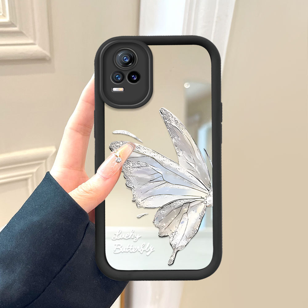 VIVO V21E V21 Y73 2021 4Gสําหรับกระจกปลอกนุ่มน่ารักSoftcaseการ์ตูนFull Hpผีเสื้อKesing Cassing 1260 