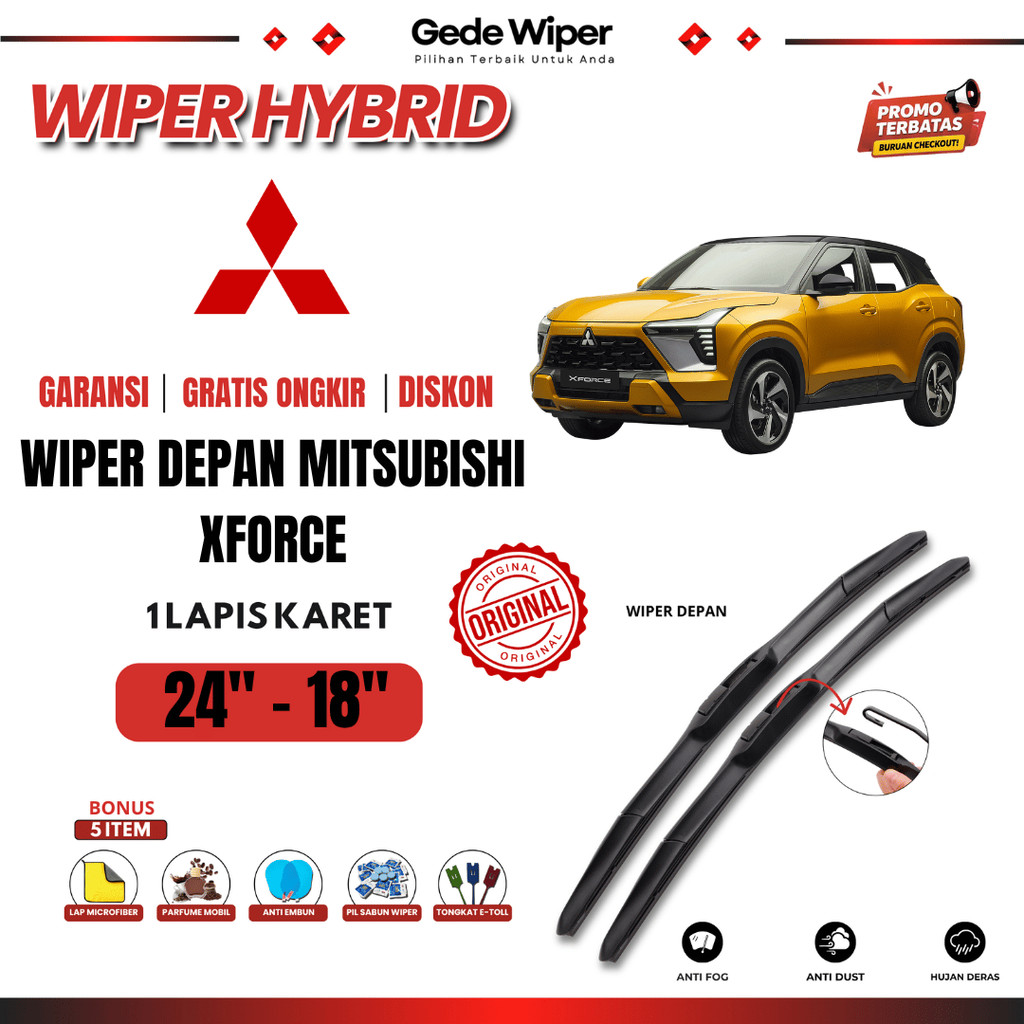 ที่ปัดน้ําฝนกระจกรถยนต์ Mitsubishi XForce Hybrid ฟรี 5 โบนัส