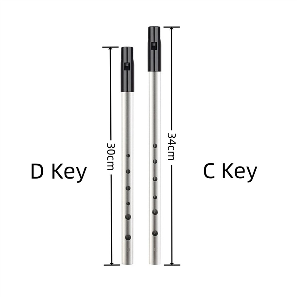 [Hot BLOOMY] Irish Whistle Flute C Key D key Ireland Tin Penny Whistle 6 หลุมเครื่องมือขลุ่ย❀