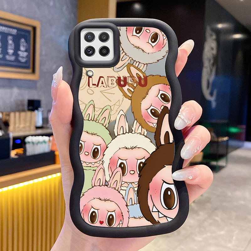 SAMSUNG กรณีสําหรับSamsung A22 M22 M32 กรณีปลอกLittle Giant FamilyรูปแบบHPกรณีCesing Macaronกระจกซิล