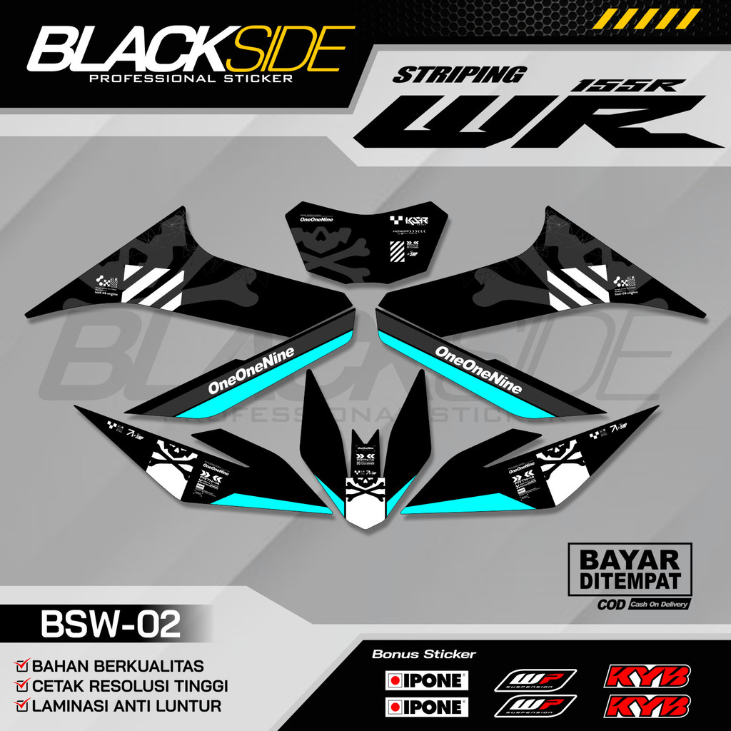 Yamaha WR 155 Striping - รายชื่อสติ๊กเกอร์ WR 155 - 02