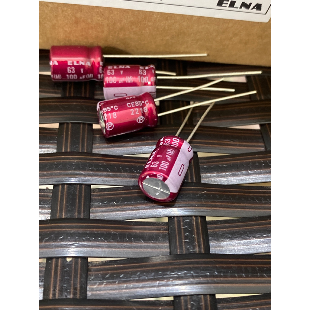 3PCS 100UF 63V ญี่ปุ่น ELNA ELNA ตัวเก็บประจุเสียง 63V100UF 8 * 12 RA3 Fuchsia Robe