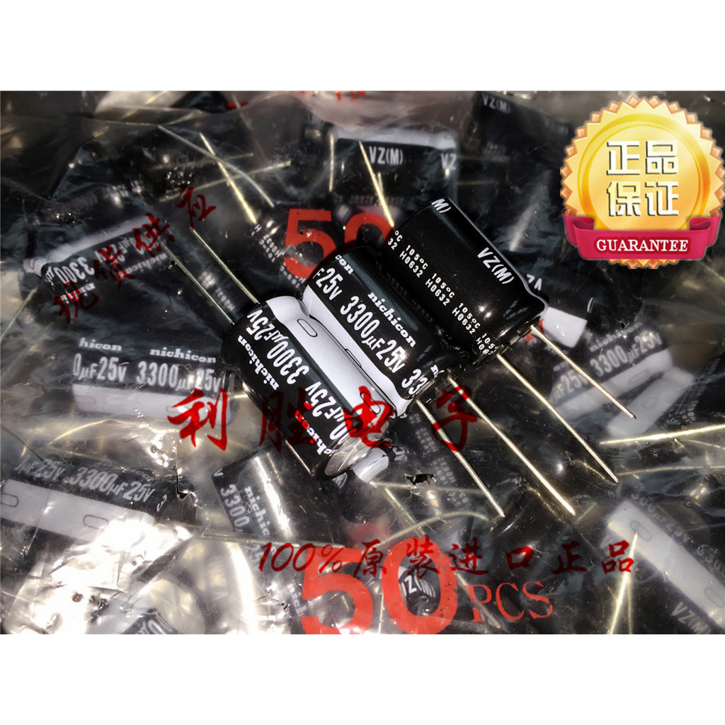 4PCS 3300UF 25V ญี่ปุ่น Nichicon Electrolytic Capacitor 25V3300UF 16 * 25VZ 105 องศา