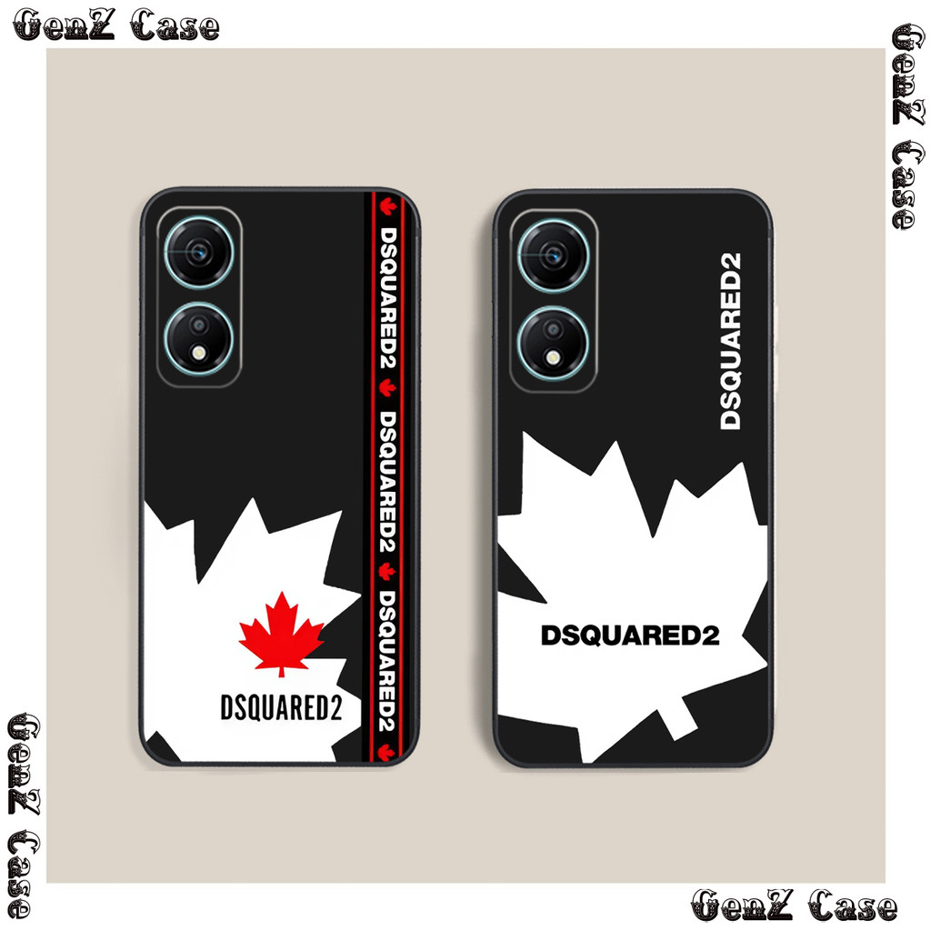เคส Honor X5 Plus / X7b ขอบสี่เหลี่ยมพิมพ์ลายใบเมเปิ้ล Dsquare2 icon hot trend