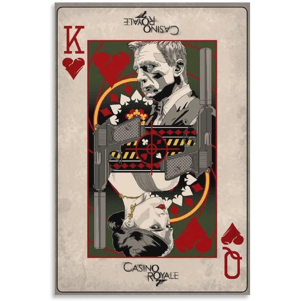 โปสเตอร์คลาสสิก Casino Royale Movie, พิมพ์ผ้าใบและภาพวาดศิลปะสำหรับผนัง, สไตล์วินเทจและสมัยใหม่