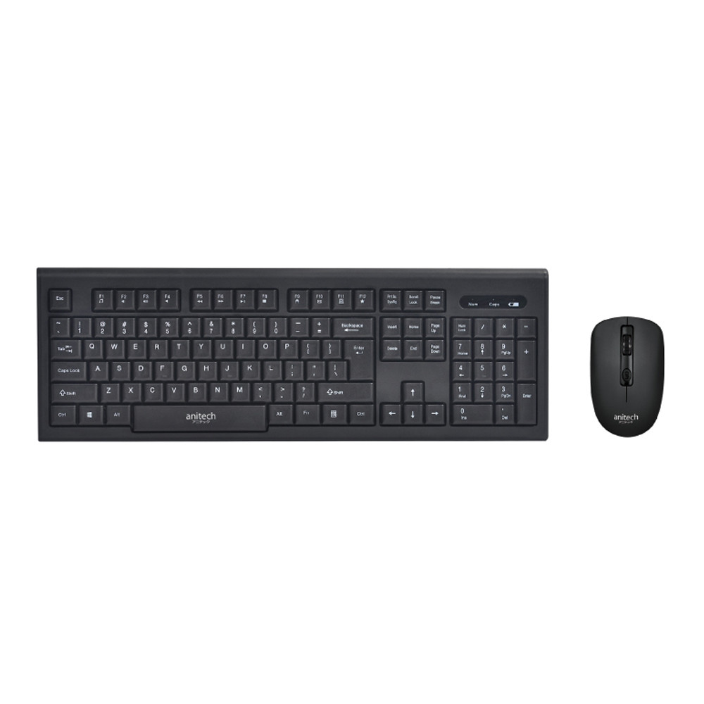 WIRELESS KEYBOARD & MOUSE (คีย์บอร์ดและเมาส์ไร้สาย) ANITECH PA804 (BLACK) ..
