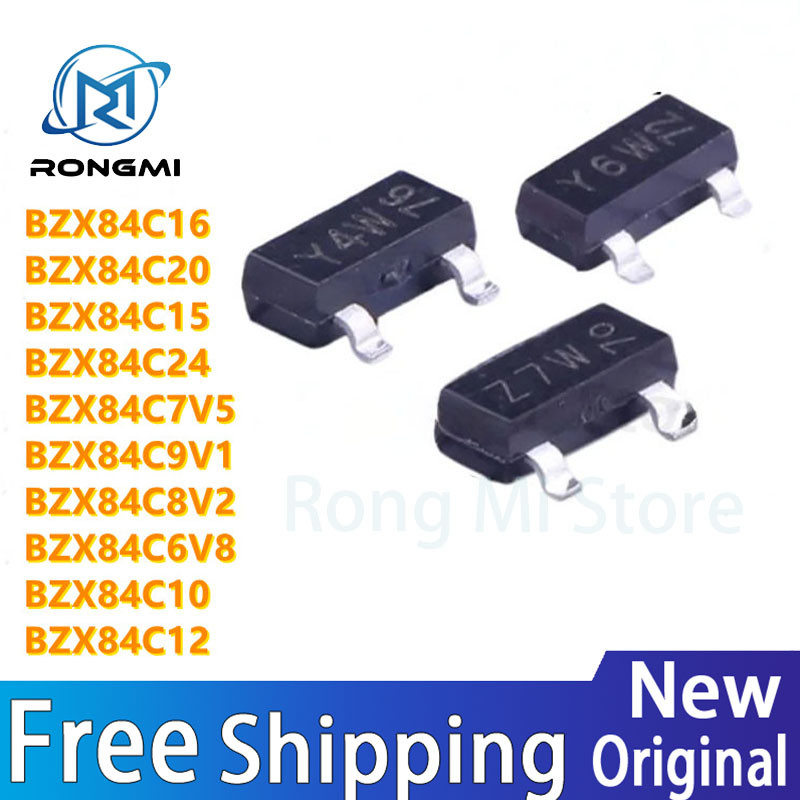 ~~ 100 ชิ้น BZX84C16 BZX84C20 BZX84C15 BZX84C12 BZX84C10 BZX84C6V8 B84C8V2 BZX84C8ZX84C8C9V1C5V1V7C8