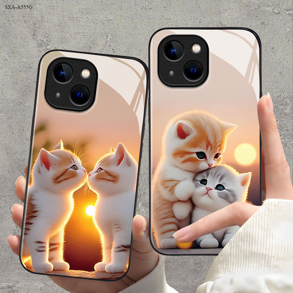Samsung Galaxy A55 A06 A16 A05S A04S A13 A05 A15 A35 A34 A25 A14 A04 A70 A72 A24 A80 A9 A8 A6 Plus 2018 4G 5G เคส Glass