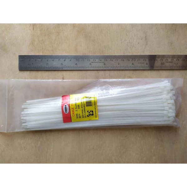 สายผูก 200 มม.สีขาวสายผูกไนลอน T สายติดตั้งผูก 200 มม. สาย HPP TIE CABLE TIE CABLE TIES SIGMA สีขาว 