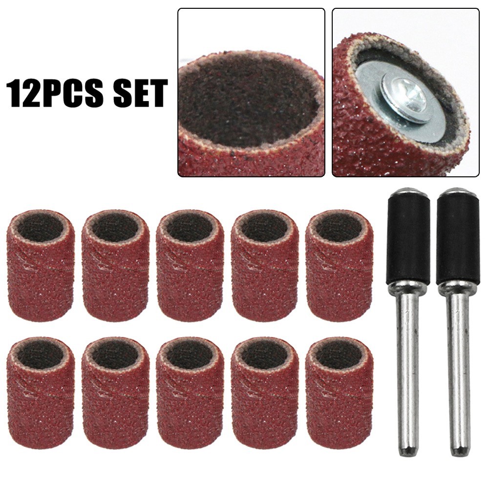 *JELLY * 12 ชิ้นขัดสําหรับแหวนแท่งขัดโรตารีชุดเครื่องมือขัดกลองหัวเจียร