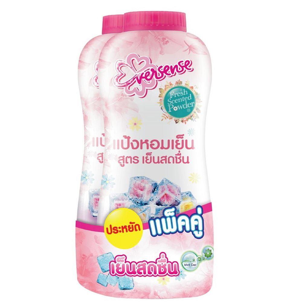 [สินค้าส่งด่วน] เอเวอร์เซ้นส์ แป้งเย็นสดชื่นชมพู 280ก.X2