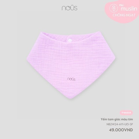 NOUS S30 (FS) – เอี๊ยมสามเหลี่ยมสีม่วงติดกระดุมสะดวก คอตตอนนุ่มลื่น – NB2W24-AY1-U13-SP ZZ