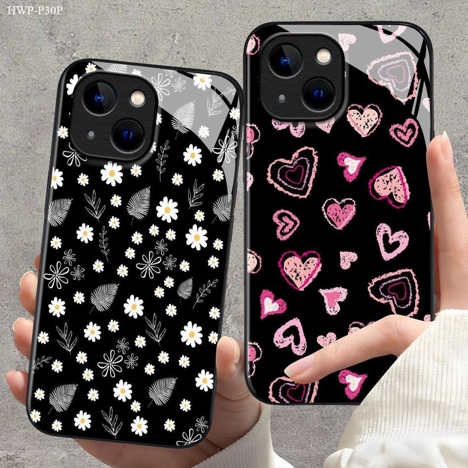 เคส For Huawei Y9 P30 P20 Honor X6B X7B X9B Pro Prime 2019 4G 5G เคสหัวเว่ย เคสโทรศัพท์ Phone Glass Case BLK