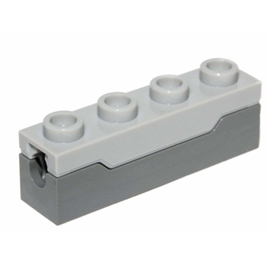 Brick2cube Part - Projectile Launcher, 1 x 4 Spring Shooter with Light Bluish Gray Top - 15301c01
