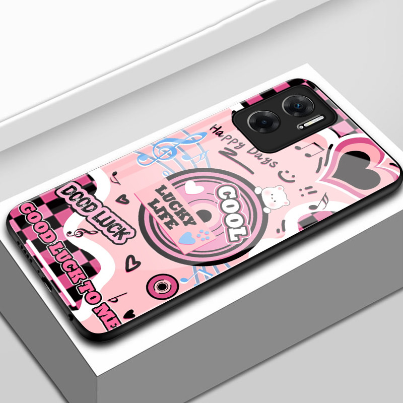 เคสสำหรับ Xiaomi Redmi 10 5G 10 4G 10C 4G เคสโทรศัพท์รูปหัวใจผีเสื้อเพลงเปลือกแก้วกันกระแทก