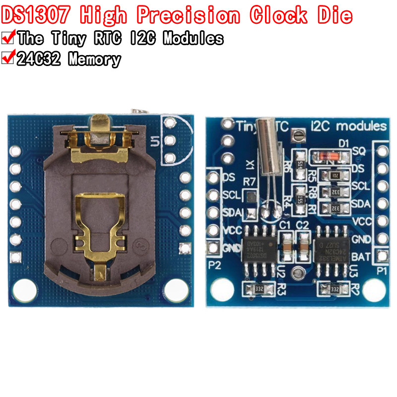 I2C RTC DS1307 AT24C32 นาฬิกาเวลาจริงโมดูลสําหรับ AVR ARM PIC Tiny RTC I2C โมดูลหน่วยความจํา DS1307 
