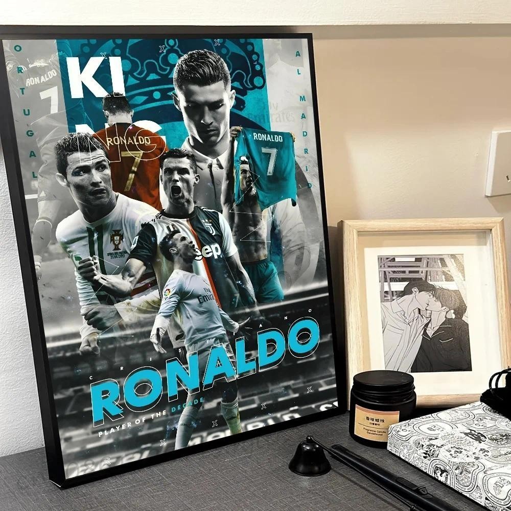 โปสเตอร์ คริสเตียโน โรนัลโด้ CR7 - ผ้าใบกันน้ําแบบมีกาวในตัวสําหรับตกแต่งผนังบ้านคาเฟ่บาร์