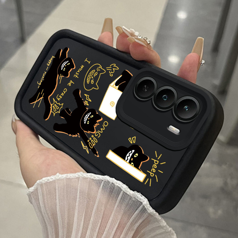 เคสสำหรับ Realme C75 4G C75X 4G 14X 5G เคสโทรศัพท์ซนแมวสามสีซิลิโคนกันกระแทก