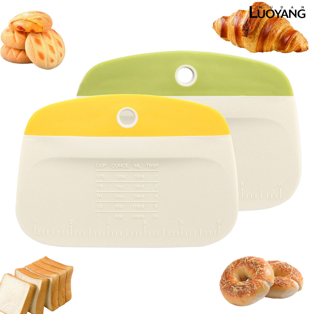 LUO 1/2 ชิ้นชาม Scraper Dough Bread Scraper เครื่องตัดแป้งครัวอาหาร Scraper สําหรับเบเกอรี่ทําอาหาร 